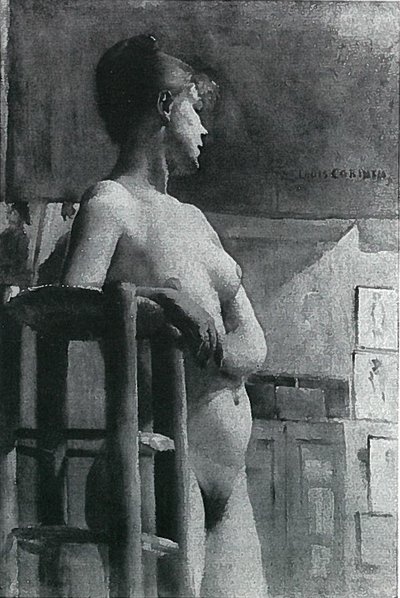 Female Nude with Studio Stool by Lovis Corinth